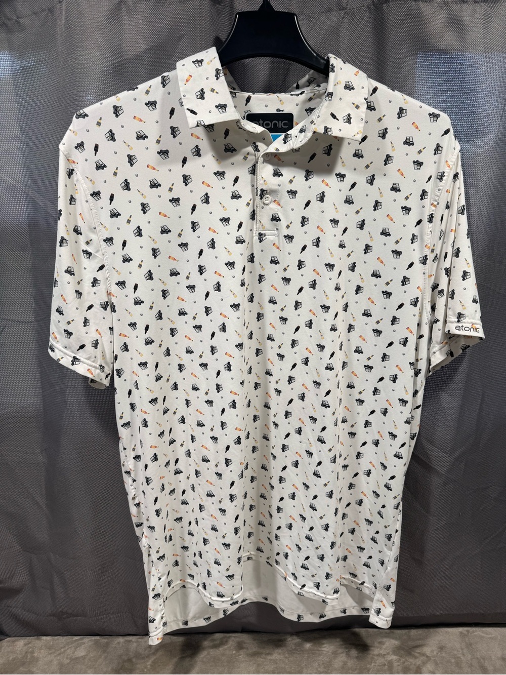 Etonic White Short-Sleeve Golf Polo